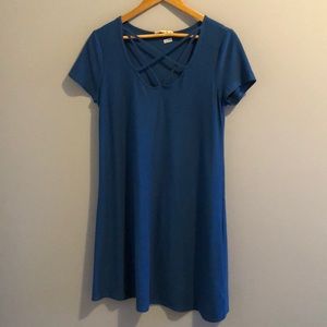 PINK ROSE BLUE T-SHIRT DRESS (L)